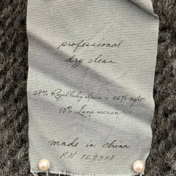 RAQUEL ALLEGRA DESTROYED BABY ALPACA OPEN FRONT HOODED CARDIGAN - Picture 13 of 14